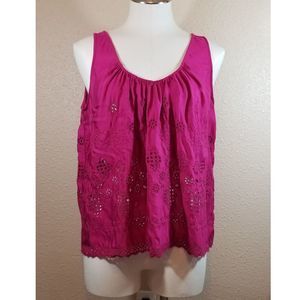 Vanessa Virginia Anthropologie Eyelet Tank Top